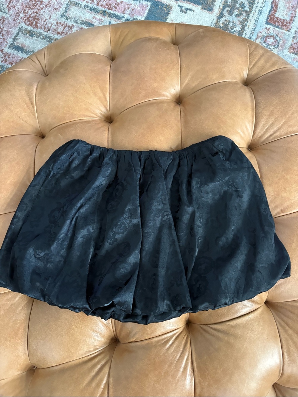 Black bubble hem skirt.